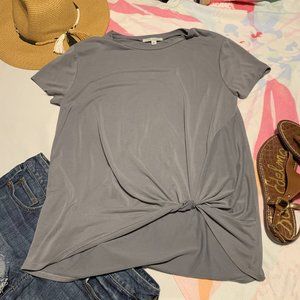 Green Envelope Grey Twist Bottom Tee
